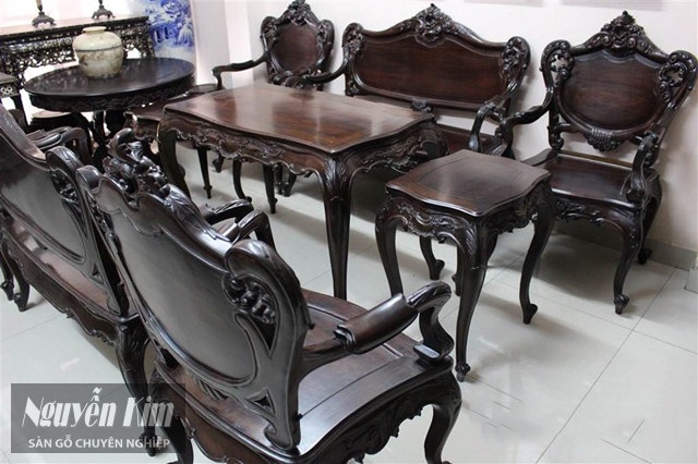 bàn ghế gỗ trắc đen