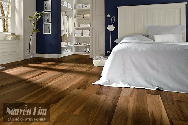 Sàn gỗ vân sần cho phòng ngủ
