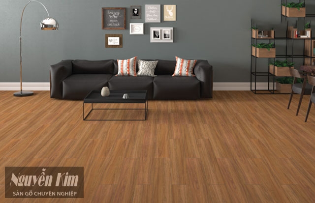 Kết hợp sofa tối màu với sàn gỗ màu sáng